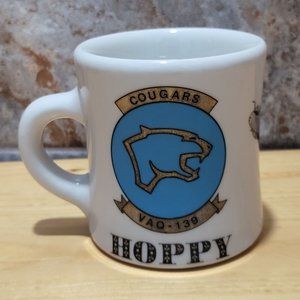Cougar Hoppy White Ceramic Mug Diner Style